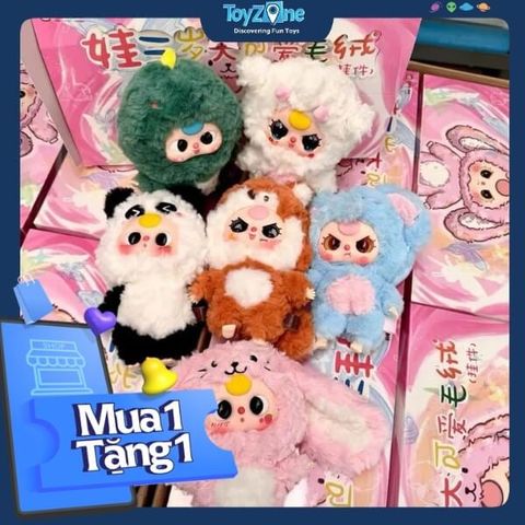 Mô hình đồ chơi Blind box Gấu bông Baby Three V3 Animal Party ( Bữa Tiệc Hóa Thân Động Vật ) BABY THREE