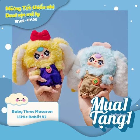 Mô hình Blind box Móc khóa Gấu bông Baby Three Macaron Little Rabbit V2 CUREPLANETA