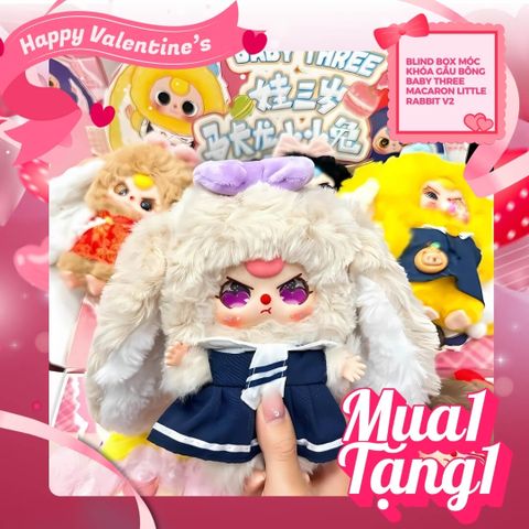 Mô hình Blind box Móc khóa Gấu bông Baby Three Macaron Little Rabbit V2 CUREPLANETA