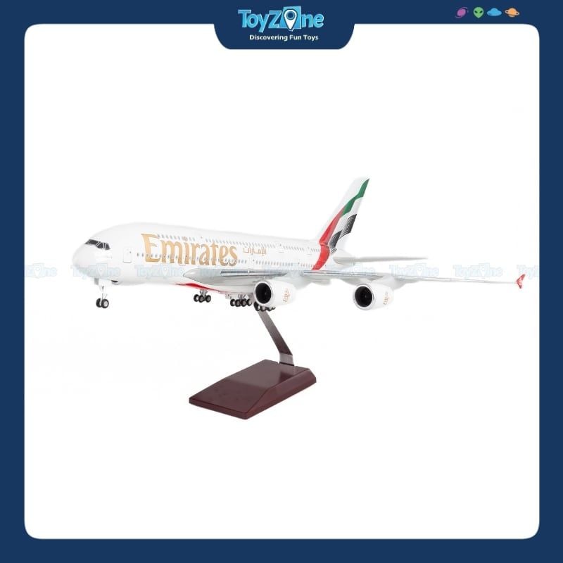 Mô hình máy bay Emirates Airbus A380 47cm lắp ráp có đèn Everfly