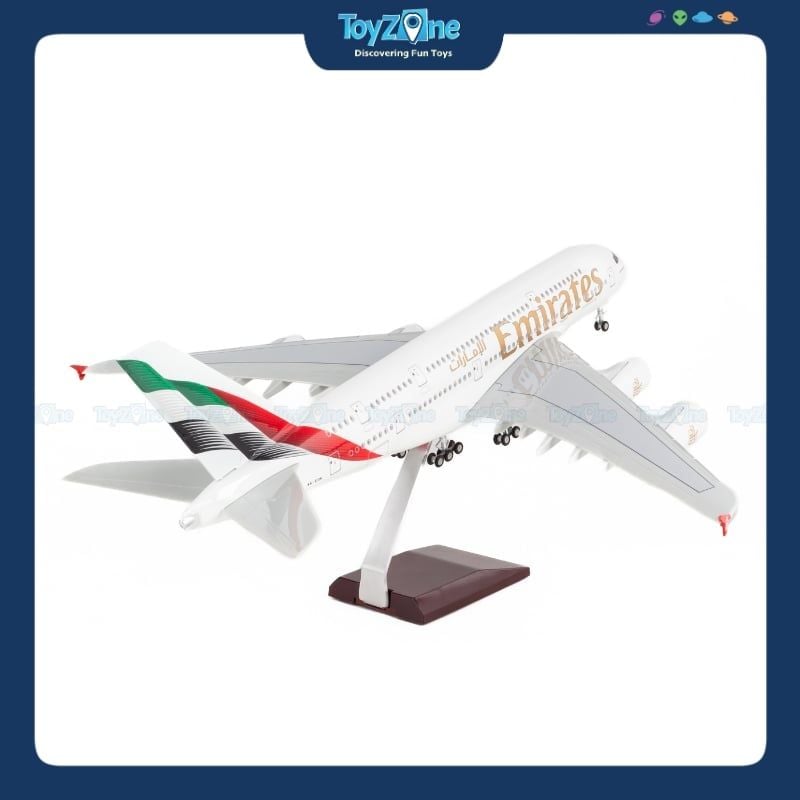 Mô hình máy bay Emirates Airbus A380 47cm lắp ráp có đèn Everfly