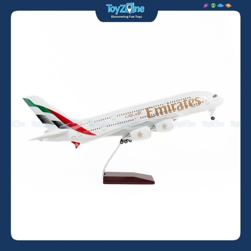 Mô hình máy bay Emirates Airbus A380 47cm lắp ráp có đèn Everfly