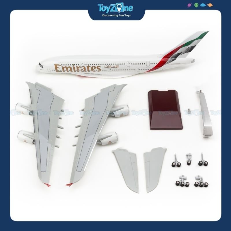 Mô hình máy bay Emirates Airbus A380 47cm lắp ráp có đèn Everfly
