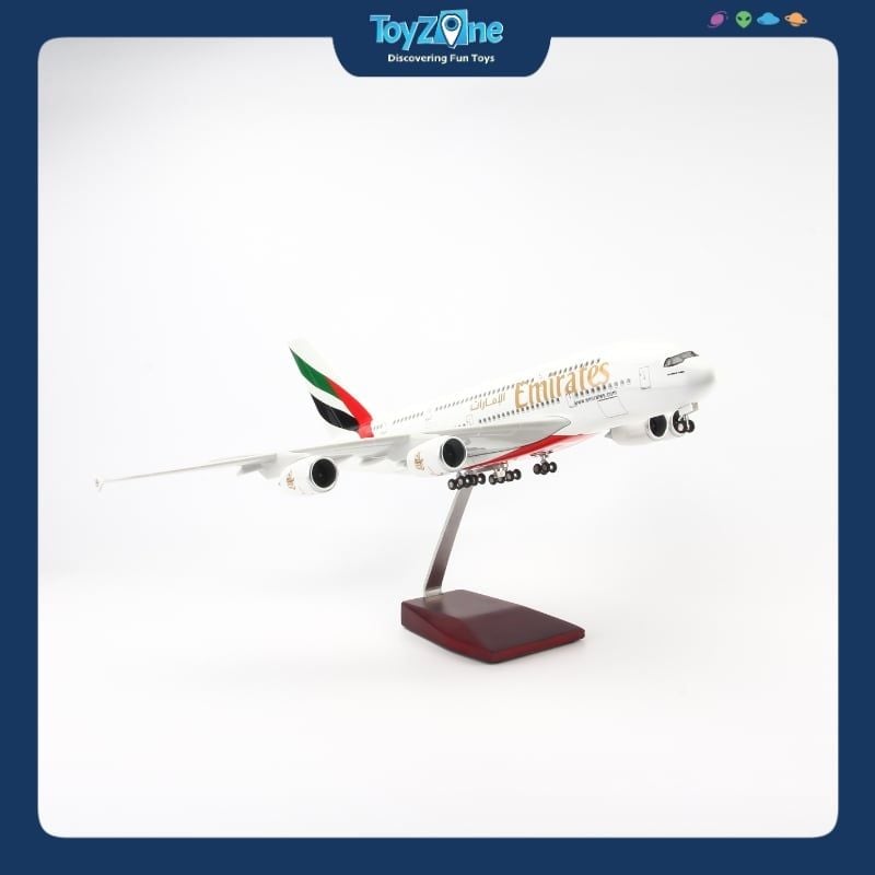 Mô hình máy bay Emirates Airbus A380 47cm lắp ráp có đèn Everfly