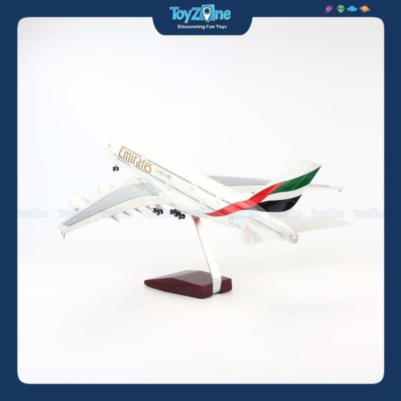 Mô hình máy bay Emirates Airbus A380 47cm lắp ráp có đèn Everfly