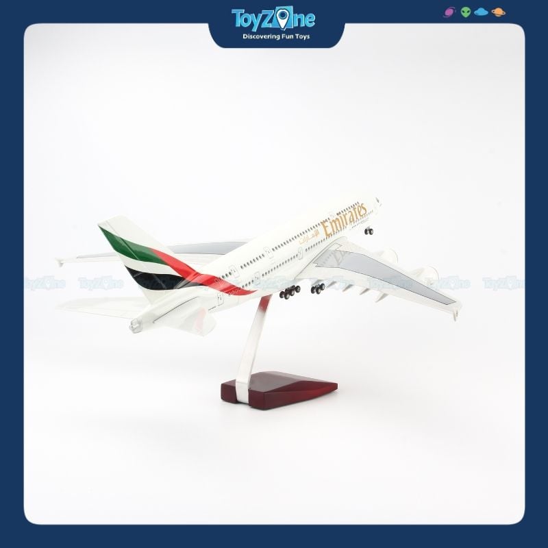 Mô hình máy bay Emirates Airbus A380 47cm lắp ráp có đèn Everfly