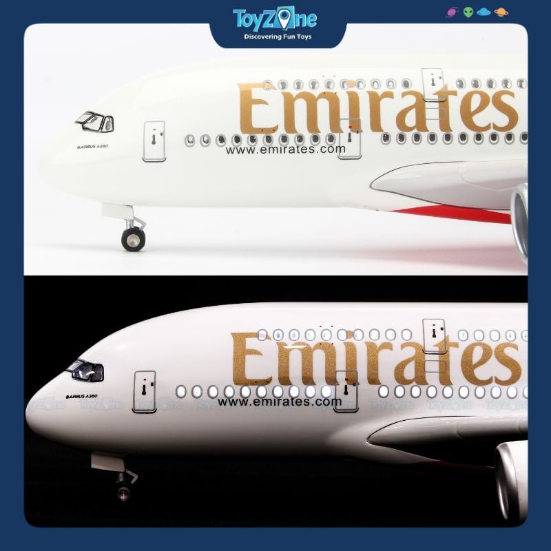 Mô hình máy bay Emirates Airbus A380 47cm lắp ráp có đèn Everfly
