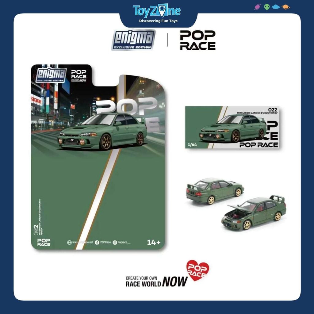 Mô hình xe Mitsubishi Lancer Evolution IV 1:64 POP RACE