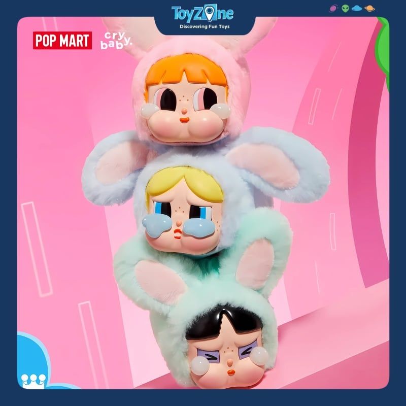 Mô hình Blind Box Móc khoá Crybaby × Powerpuff Girls Series Vinyl Face Plush POP MART