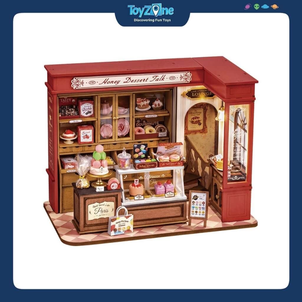 Mô hình lắp ráp nhà gỗ DIY Tiệm Bánh Ngọt Honey Rolife Honey Dessert Talk ROBOTIME