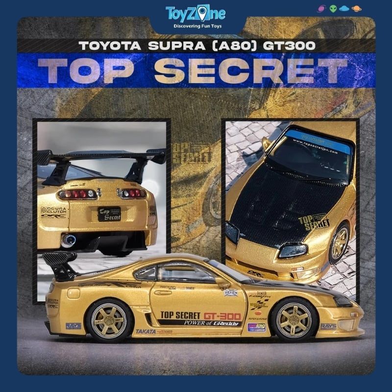 Mô hình xe Toyota Supra A80 TOP SECRET GT300 1:64 INNO64