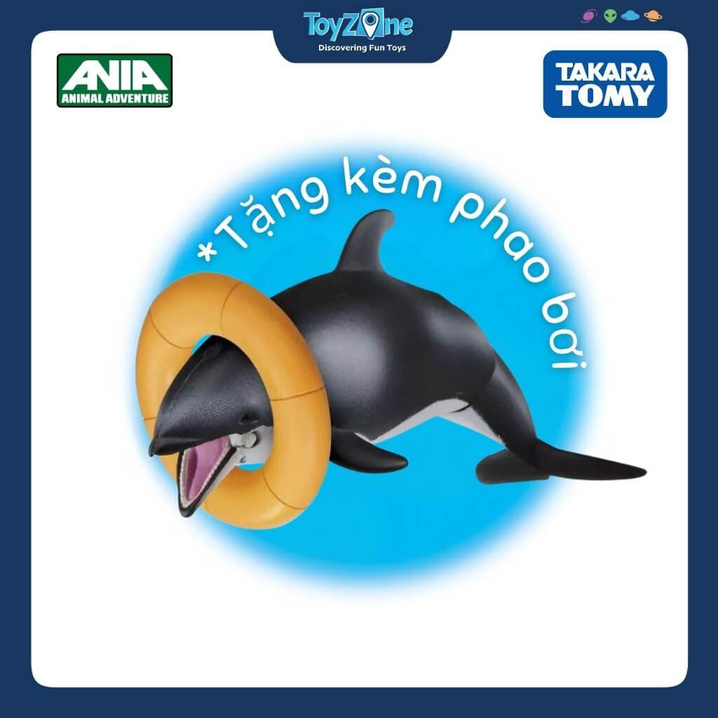 Mô hình đồ chơi Động Vật Cá Heo Sườn Trắng ANIA AS-19 White Sided Dolphin TAKARA TOMY