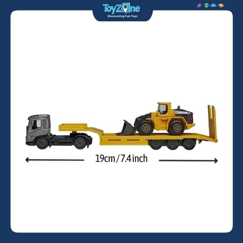 Đồ chơi mô hình xe tải vận chuyển Volvo Construction Transporter MAJORETTE