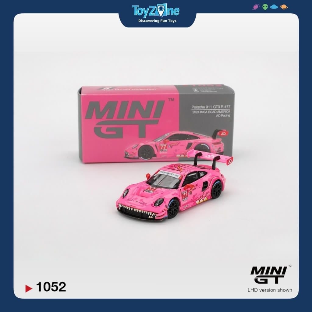 Mô hình xe Porsche 911 GT3 R #77 AO Racing 2024 IMSA Road America 1:64 MiniGT