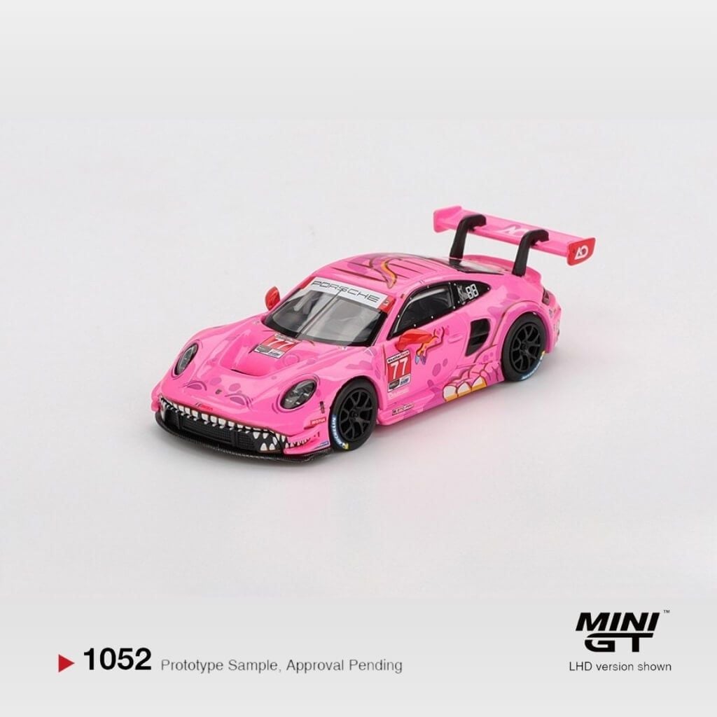 Mô hình xe Porsche 911 GT3 R #77 AO Racing 2024 IMSA Road America 1:64 MiniGT