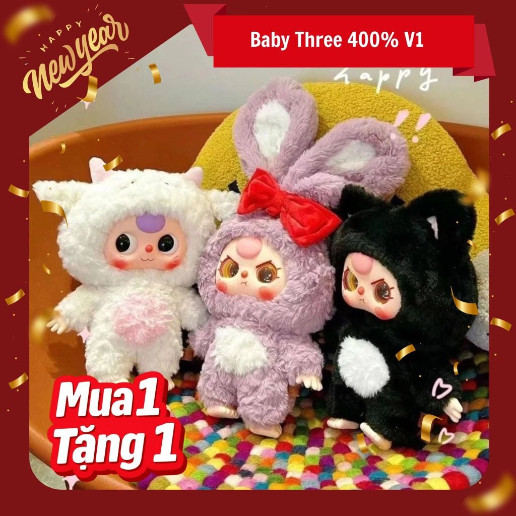 Mô hình Blind Box Gấu bông Baby Three 400% V1 Big Plush Animal BABY THREE