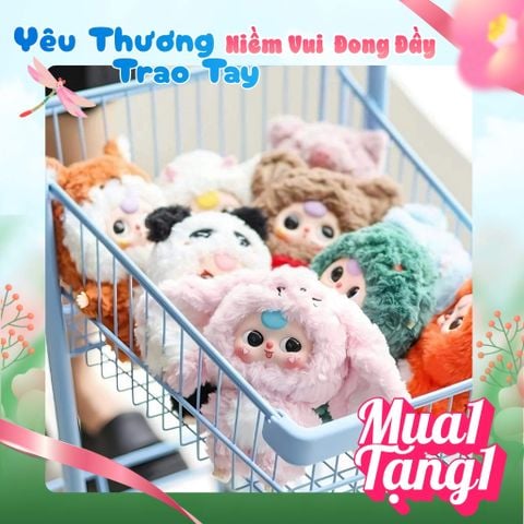 Mô hình đồ chơi Blind box Gấu bông Baby Three V3 Animal Party ( Bữa Tiệc Hóa Thân Động Vật ) BABY THREE