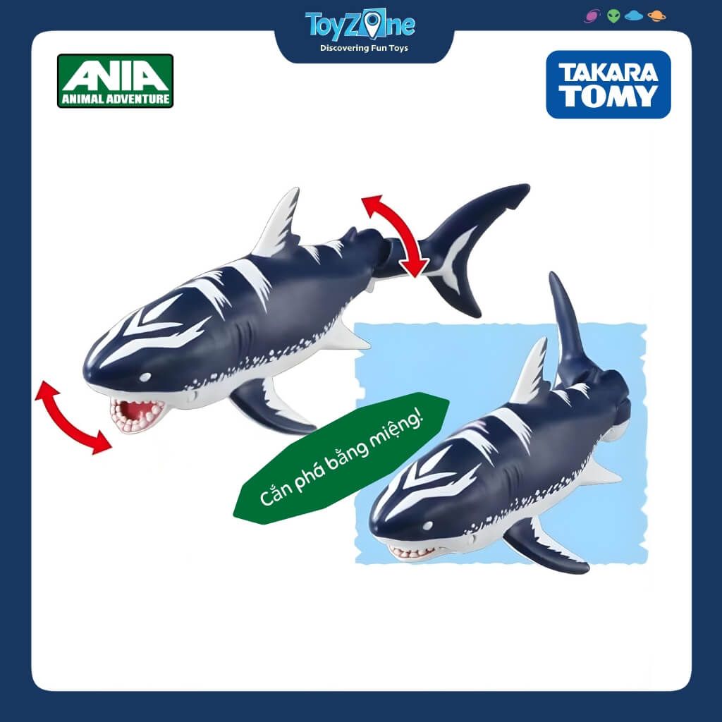 Mô hình đồ chơi Cá Mập Khổng Lồ ANIA Kingdom Megallo ( Megalodon ) TAKARA TOMY