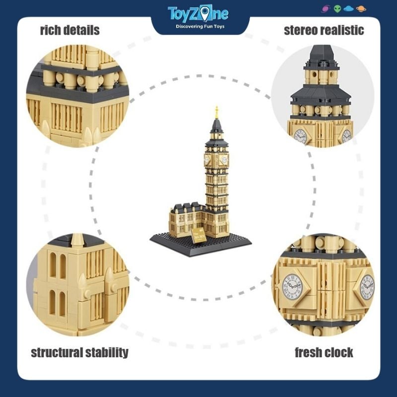 Bộ đồ chơi lắp ráp mô hình Công Trình Kiến Trúc Wange