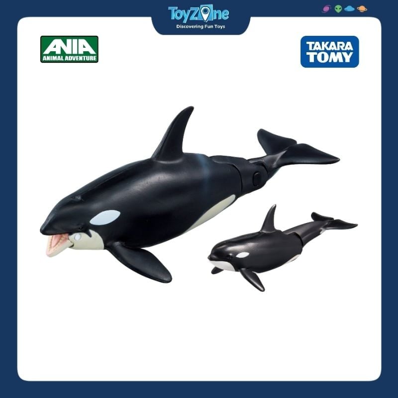 Mô hình đồ chơi Động Vật Cá Voi Sát Thủ ANIA AL-08 Killer Whale ( Floating Ver ) TAKARA TOMY