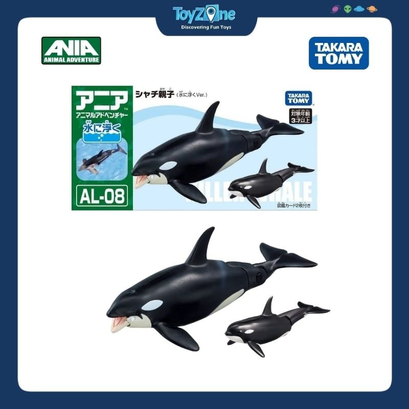 Mô hình đồ chơi Động Vật Cá Voi Sát Thủ ANIA AL-08 Killer Whale ( Floating Ver ) TAKARA TOMY