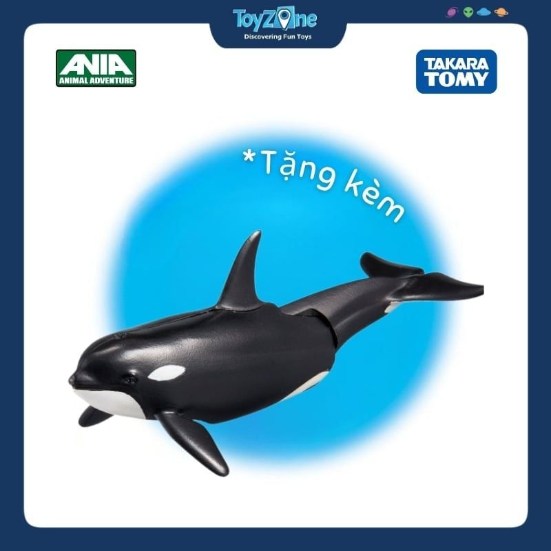 Mô hình đồ chơi Động Vật Cá Voi Sát Thủ ANIA AL-08 Killer Whale ( Floating Ver ) TAKARA TOMY