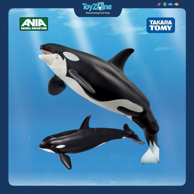 Mô hình đồ chơi Động Vật Cá Voi Sát Thủ ANIA AL-08 Killer Whale ( Floating Ver ) TAKARA TOMY