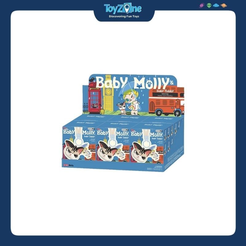 Mô hình móc khóa Blind box Baby Molly And Baby Tabby Series Squishy Charm POP MART