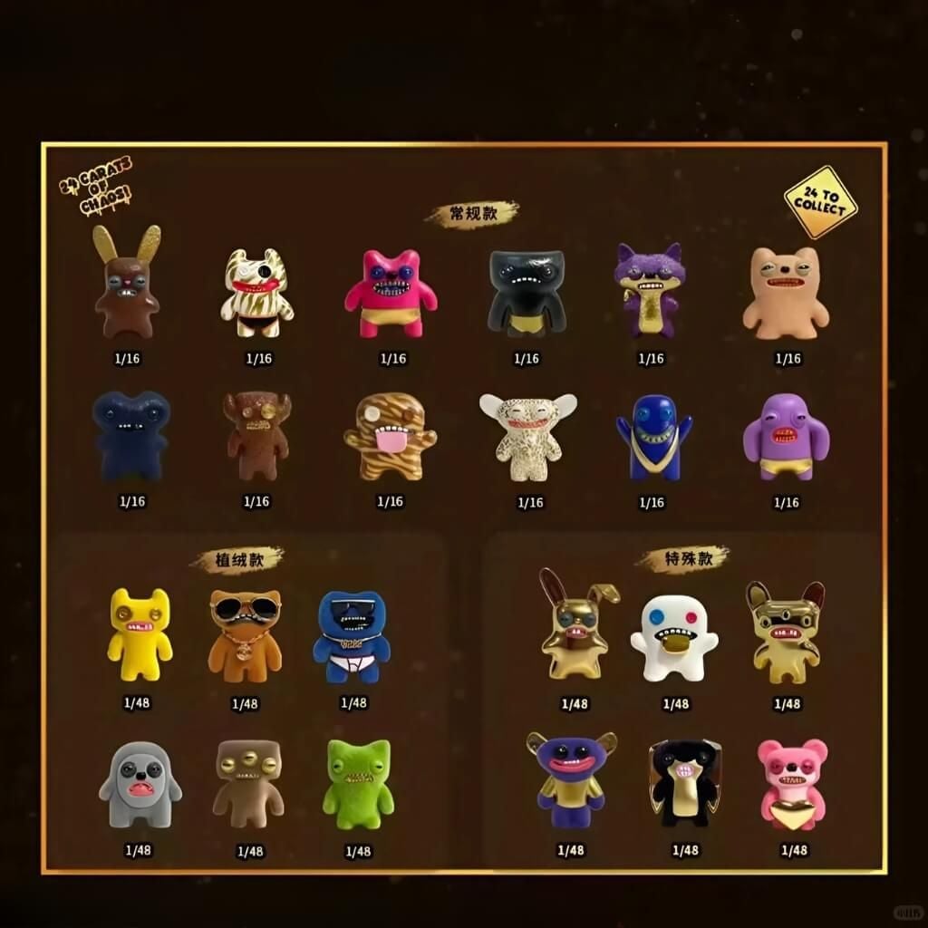 Mô hình Đồ Chơi Móc Khóa Blind Box Fuggler Ugly Funny Monster Gold Edition Series ZURU TOYS