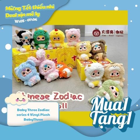 Mô hình Blind box Gấu bông Baby Three 12 Chinese Zodiac ( 12 Con Giáp ) BABY THREE