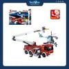 Bộ đồ chơi mô hình lắp ráp Xe thang cứu hỏa Sluban