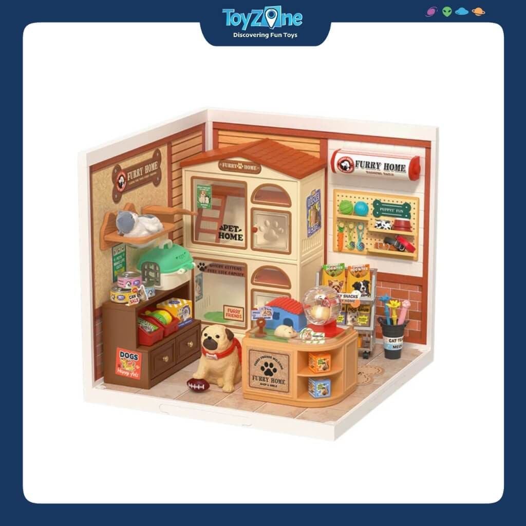 Mô hình lắp ráp nhà nhựa DIY Ngôi Nhà Ấm Áp Của Furry Rolife Super Creator Furry Friends' Home DW027 ROBOTIME