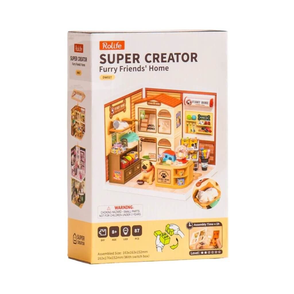 Mô hình lắp ráp nhà nhựa DIY Ngôi Nhà Ấm Áp Của Furry Rolife Super Creator Furry Friends' Home DW027 ROBOTIME
