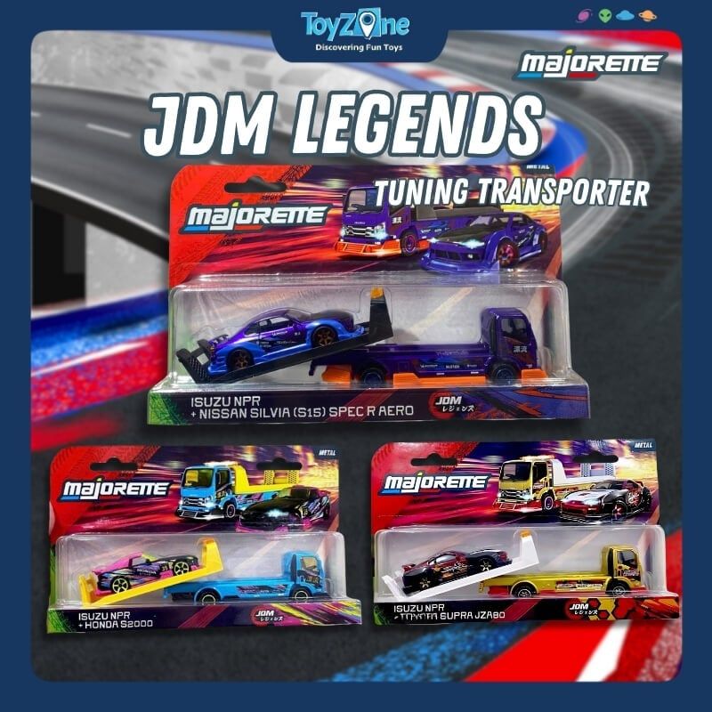 Đồ chơi mô hình xe tải vận chuyển JDM Legends Tuning Transporter MAJORETTE