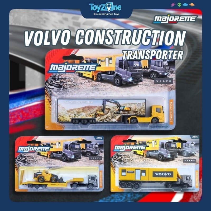 Đồ chơi mô hình xe tải vận chuyển Volvo Construction Transporter MAJORETTE