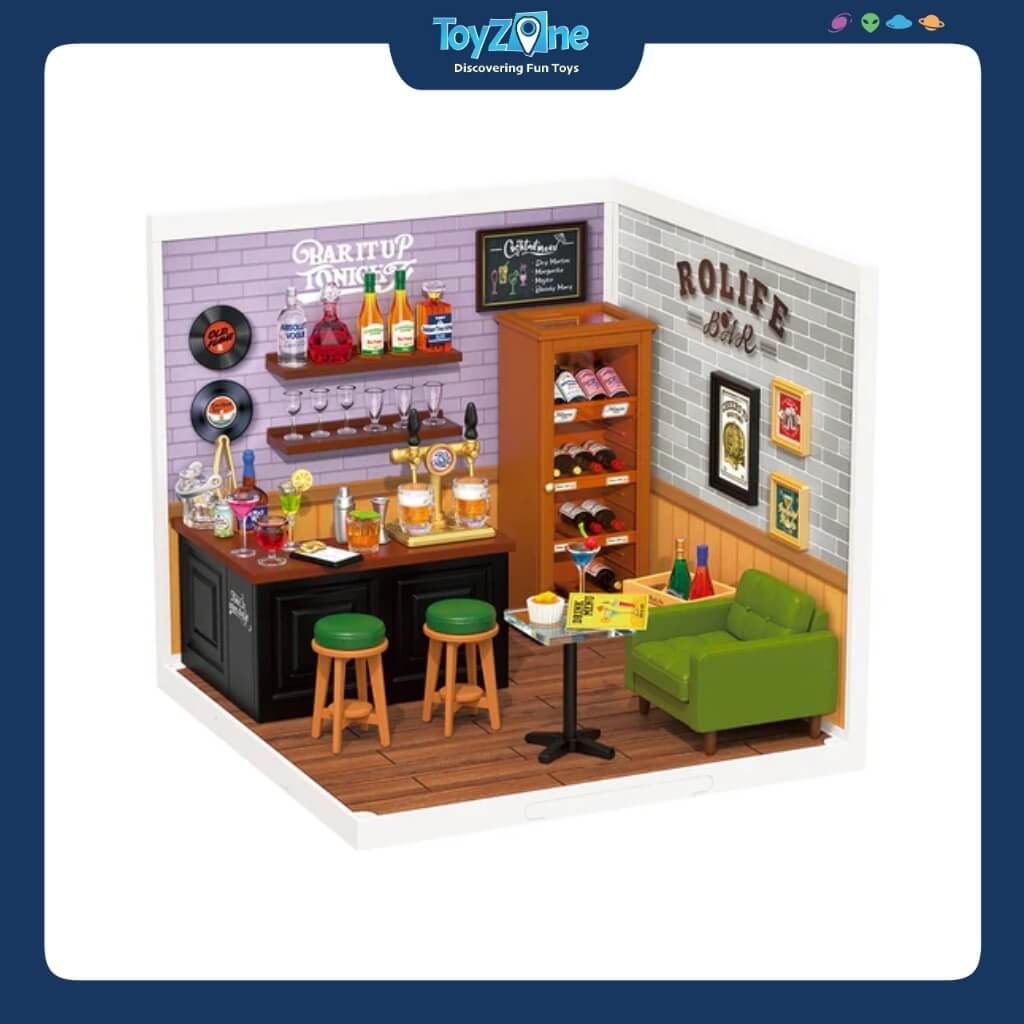 Mô hình lắp ráp nhà nhựa DIY Quán Rượu Sôi Động Rolife Leisurely Cheers Bar DW012 ROBOTIME