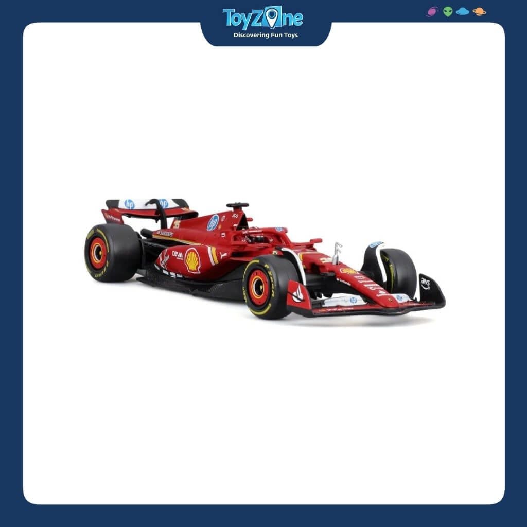 Mô hình xe F1 Ferrari SF-24 có nón bảo hiểm 1:43 BBURAGO