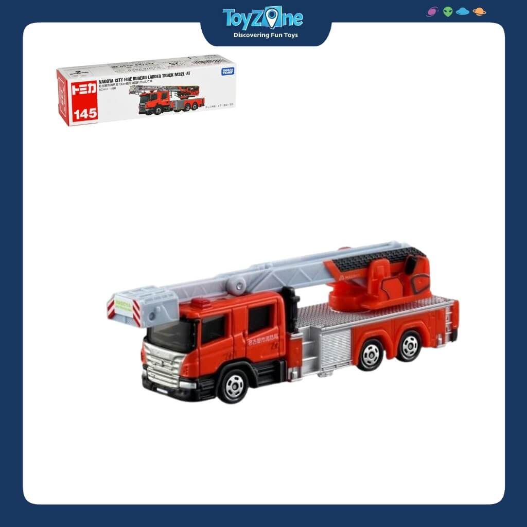 Mô hình xe cứu hỏa Nagoya City Fire Bureau Ladder Truck M32L-AL No.145 TOMICA LONG