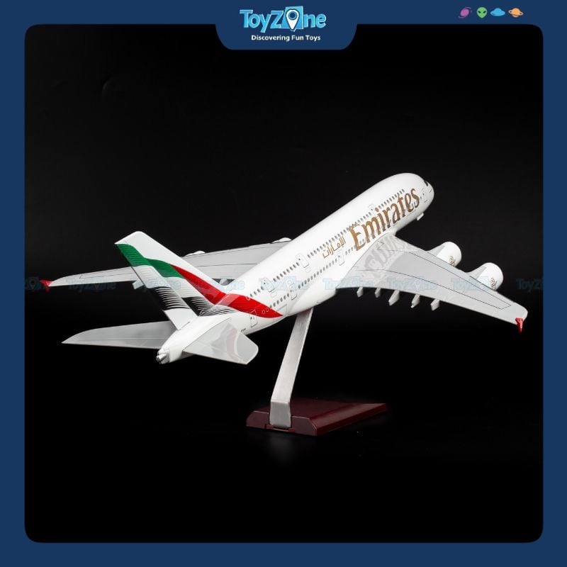Mô hình máy bay Emirates Airbus A380 47cm lắp ráp có đèn Everfly