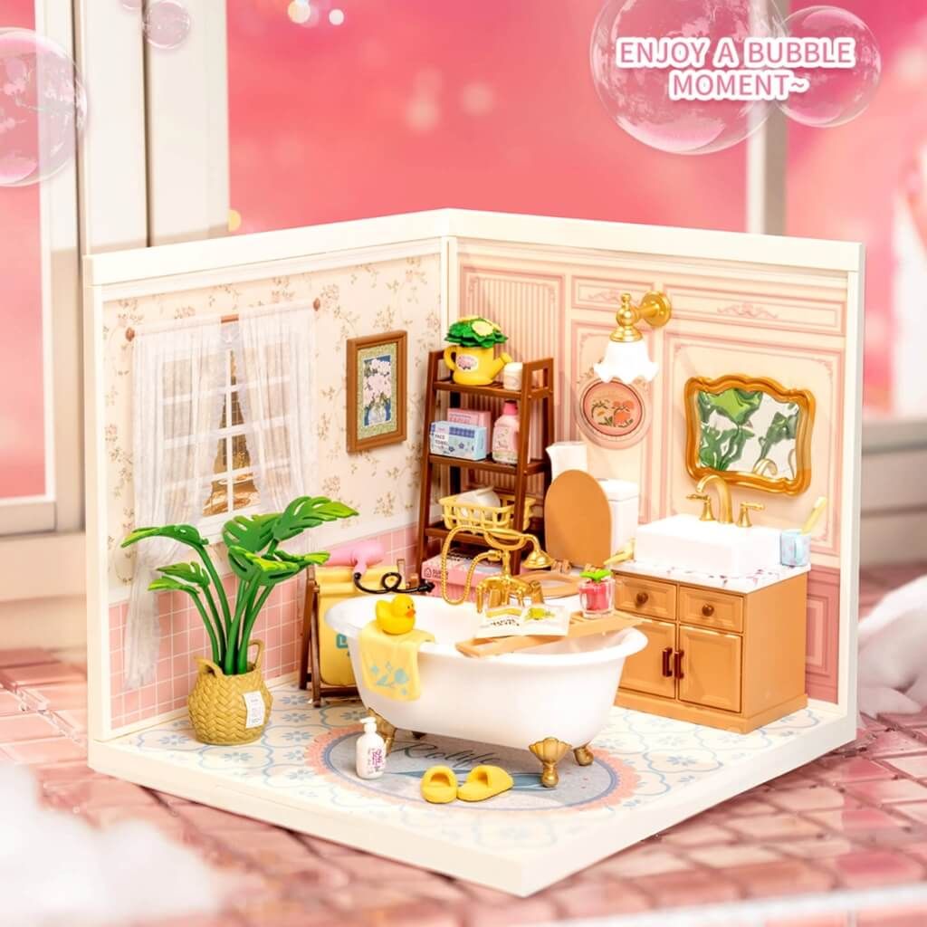 Mô hình lắp ráp nhà nhựa DIY Phòng Tắm Bong Bóng Rolife Super Creator Pop Bubble Bathroom DW014B ROBOTIME
