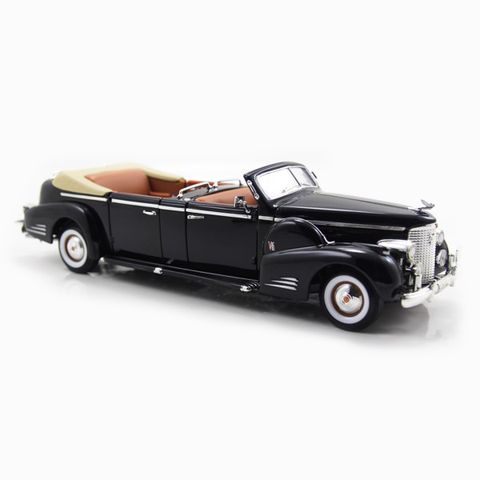 Mô hình xe 1938 Cadillac V-16 Presidential Limouse Black 1:24 Yatming