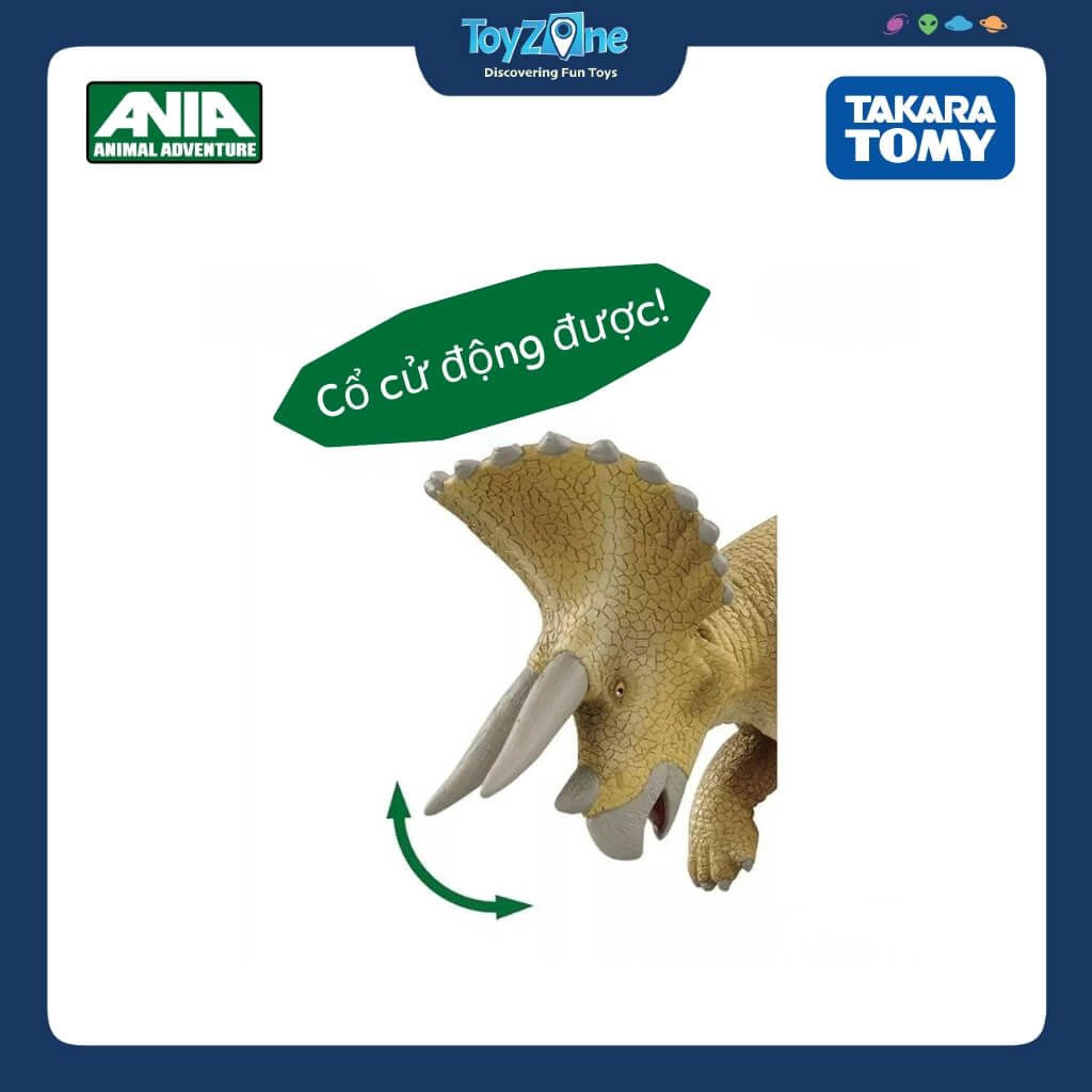 Mô hình đồ chơi Khủng Long 3 Sừng ANIA AL-02 Triceratops TAKARA TOMY