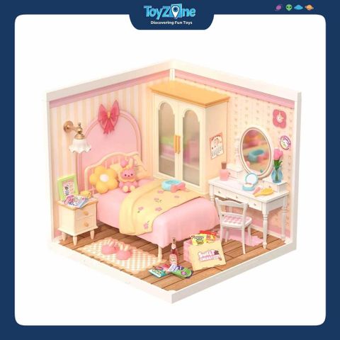 Mô hình lắp ráp nhà nhựa DIY Phòng Ngủ Hồng Đáng Yêu Rolife Super Creator Lovely Pink Bedroom DW016 ROBOTIME