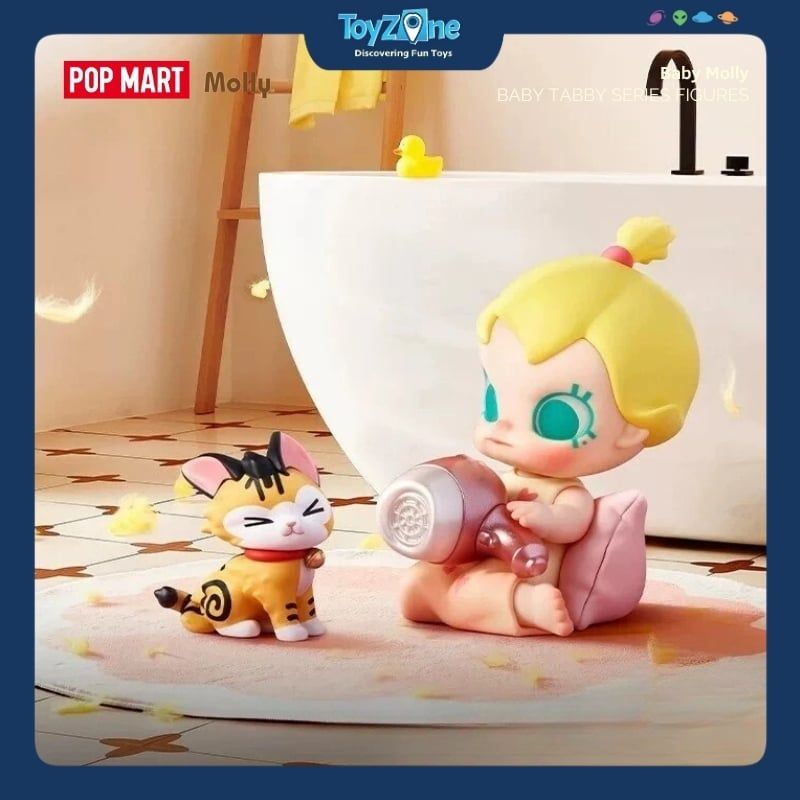 Mô hình đồ chơi Blind box Baby Molly and Baby Tabby Series Figures ( Bé Molly và Mèo Mướp Nhỏ ) POP MART