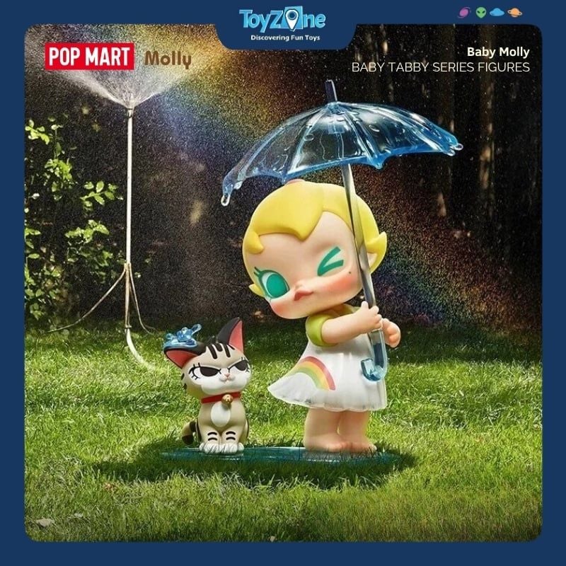 Mô hình đồ chơi Blind box Baby Molly and Baby Tabby Series Figures ( Bé Molly và Mèo Mướp Nhỏ ) POP MART