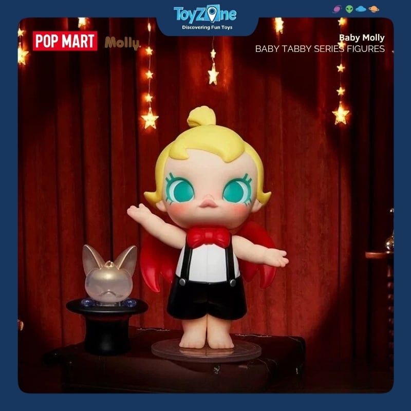 Mô hình đồ chơi Blind box Baby Molly and Baby Tabby Series Figures ( Bé Molly và Mèo Mướp Nhỏ ) POP MART