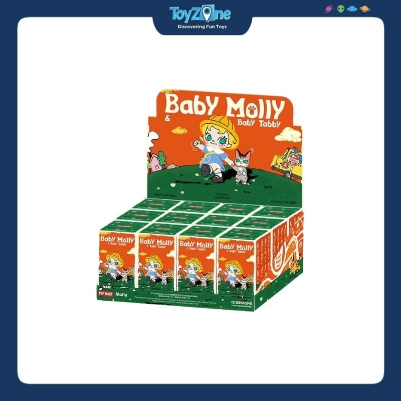 Mô hình đồ chơi Blind box Baby Molly and Baby Tabby Series Figures ( Bé Molly và Mèo Mướp Nhỏ ) POP MART