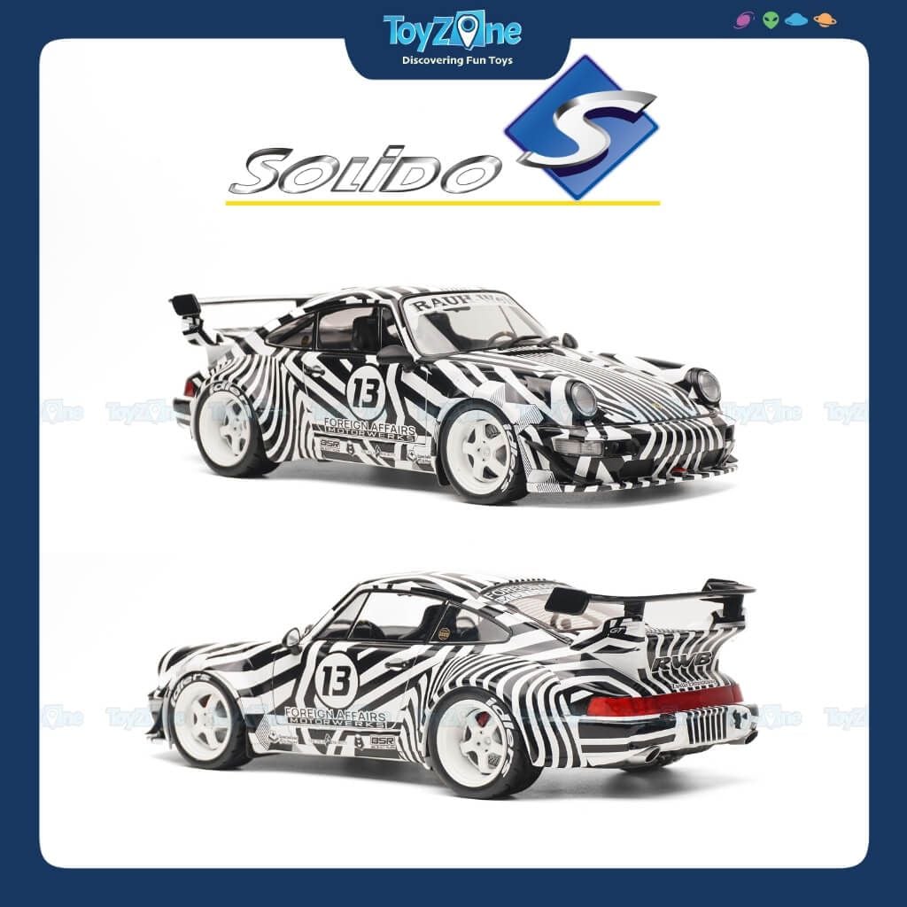 Mô hình xe Porsche 911 RWB Body Kit The Zebra Camouflage 2022 1:18 SOLIDO