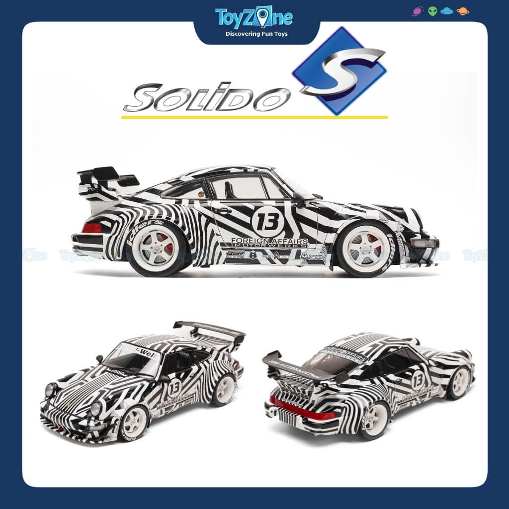 Mô hình xe Porsche 911 RWB Body Kit The Zebra Camouflage 2022 1:18 SOLIDO