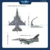 Mô Hình Máy Bay Chiến Đấu F-16C Fighting Falcon 1:100 Amercom